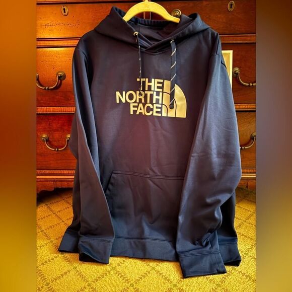 North Face Navy Blue Tekno Logo hoodie NWOT XL - Picture 1 of 11